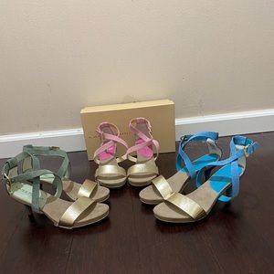 Lara Manni Brand New in Box size 7 (3) Pairs Blue Pink and Green Never Worn